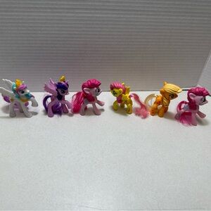 Lot Of 6 Assorted MY LITTLE PONY Mini Figures Hasbro 3” Figures - Brushable Tail